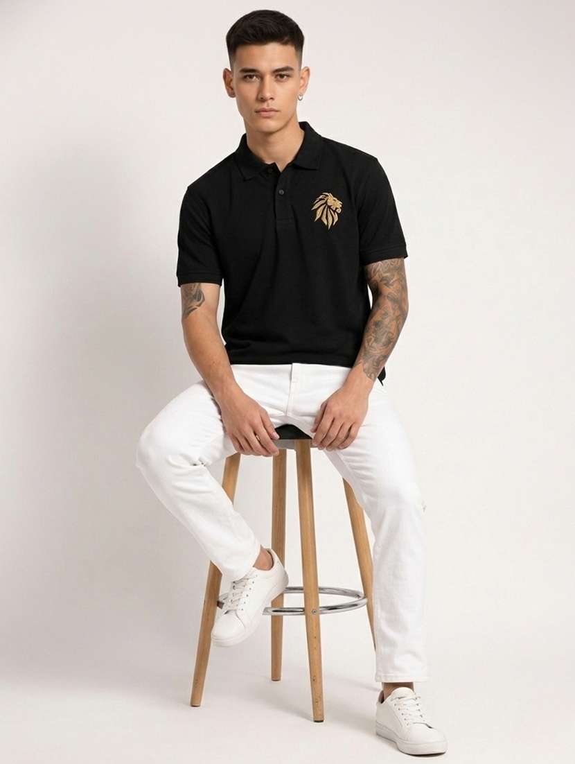 men solid short sleeve regular fit polo t-shirt - 22521297 -  Standard Image - 3
