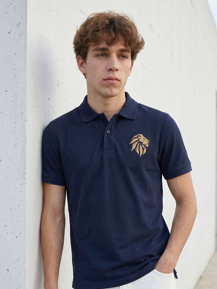 men solid short sleeve regular fit polo t-shirt