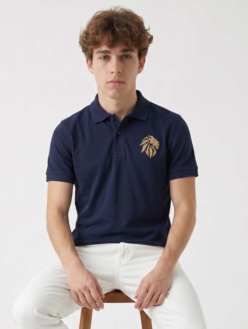 men solid short sleeve regular fit polo t-shirt