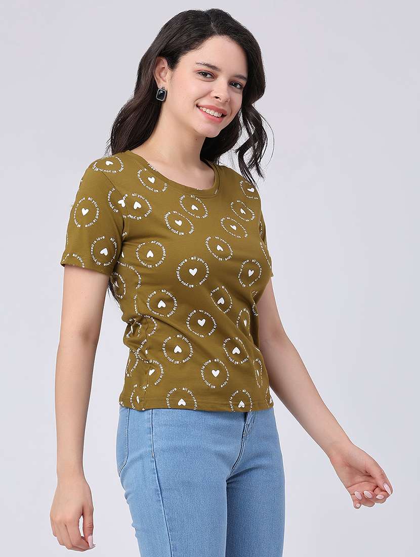 women printed round neck regular t-shirt - 22522281 -  Standard Image - 3