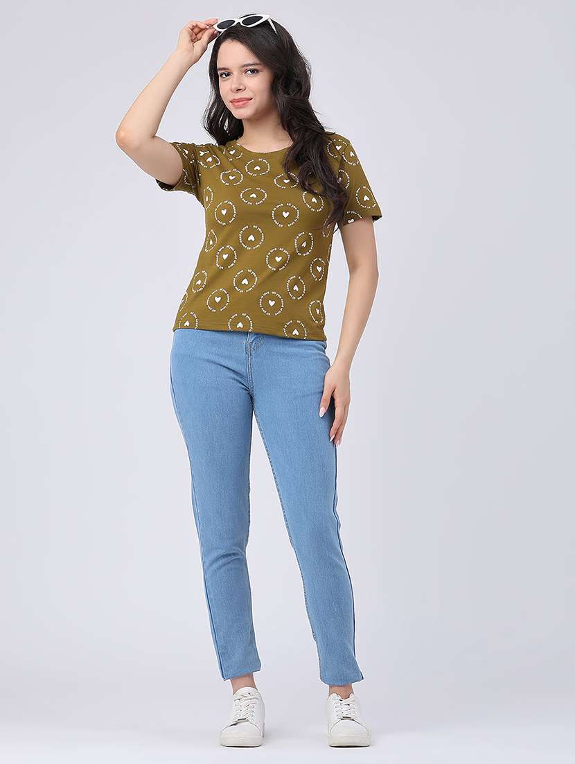 women printed round neck regular t-shirt - 22522281 -  Standard Image - 5