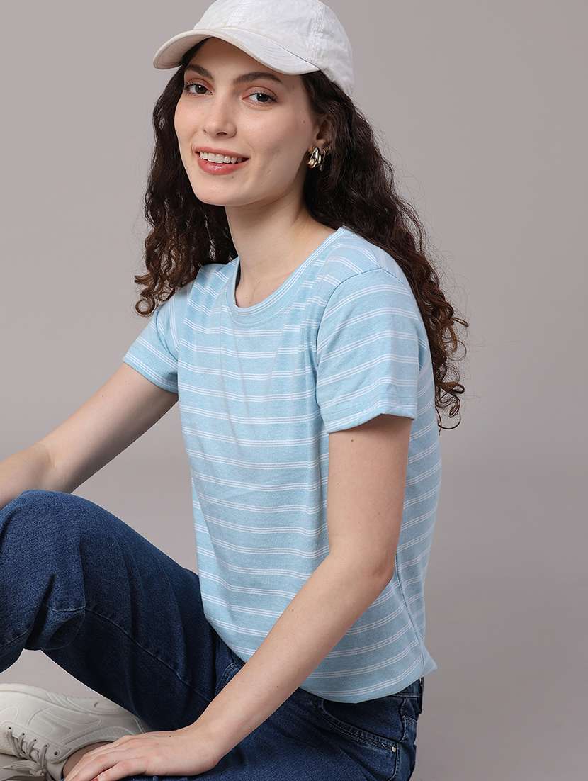 women printed round neck regular t-shirt