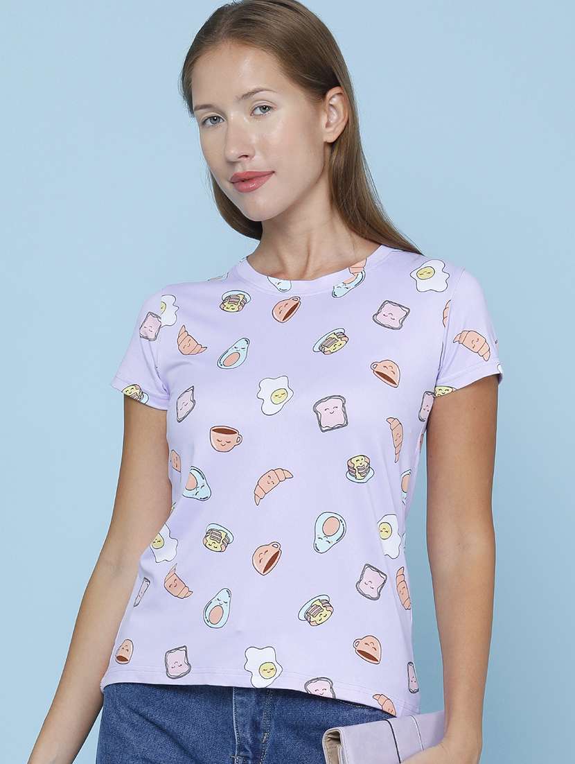 women printed short sleeve t-shirt