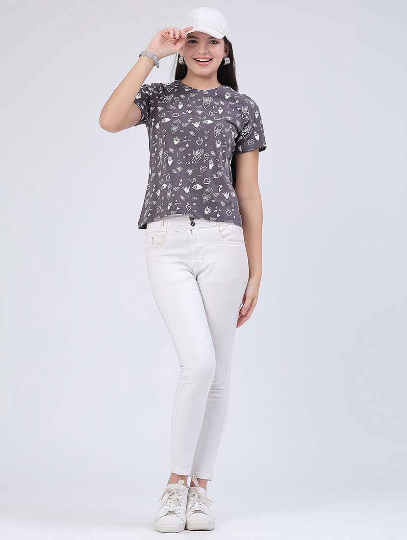women printed round neck regular t-shirt - 22522427 -  Standard Image - 5