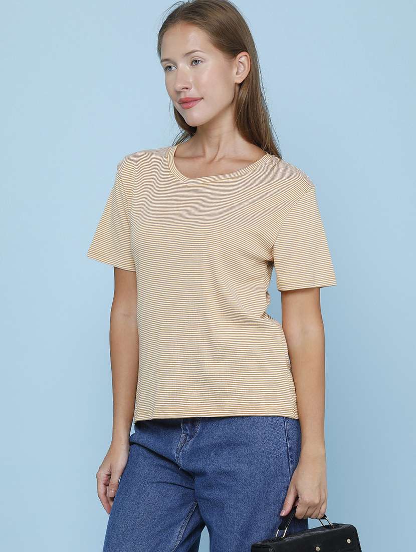 women striped short sleeve t-shirt