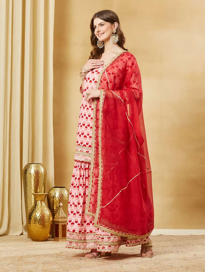Women Printed Long Sleeves Kurta Sharara Set With Dupatta - 22522537 -  Standard Image - 3