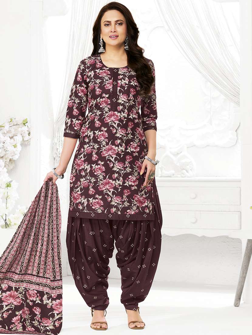 women printed unstitched suit set