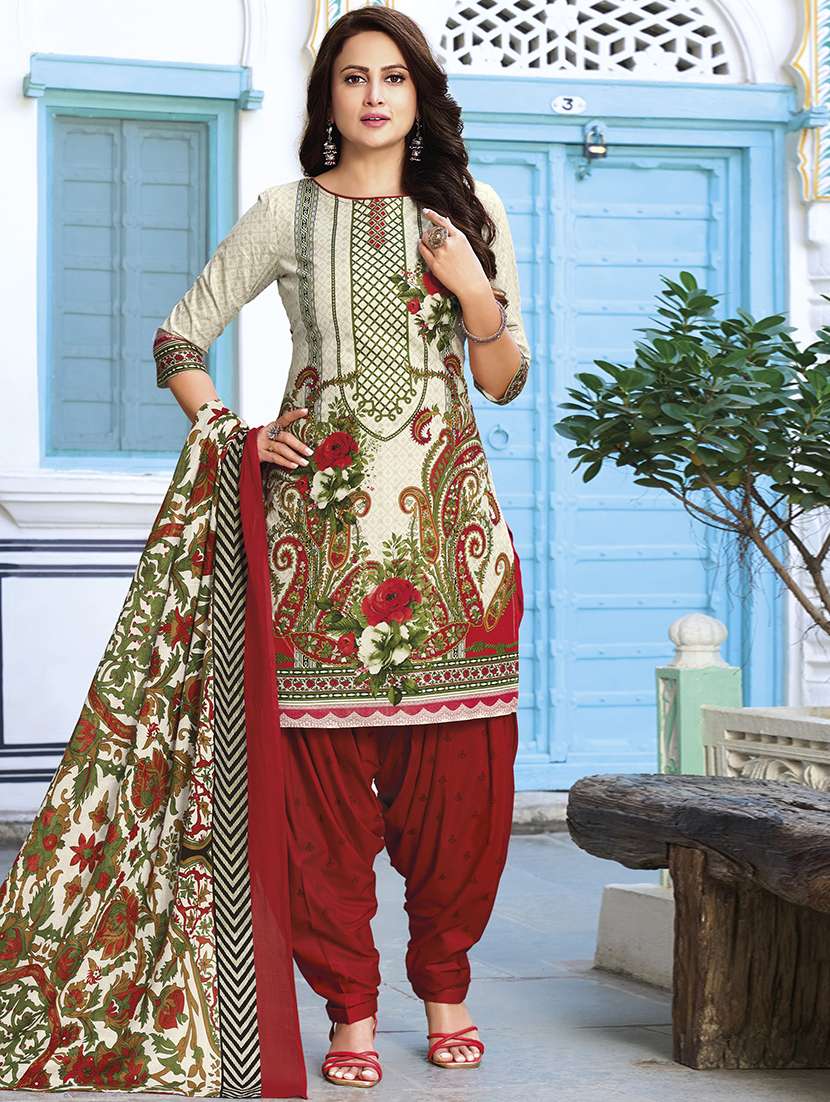 women printed unstitched suit set