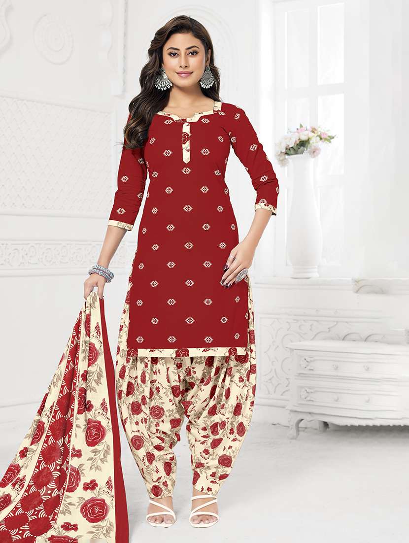 women printed unstitched suit set