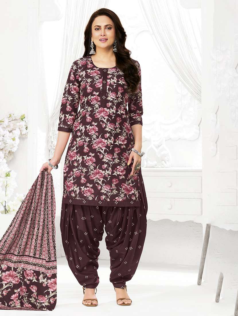 women printed unstitched suit set