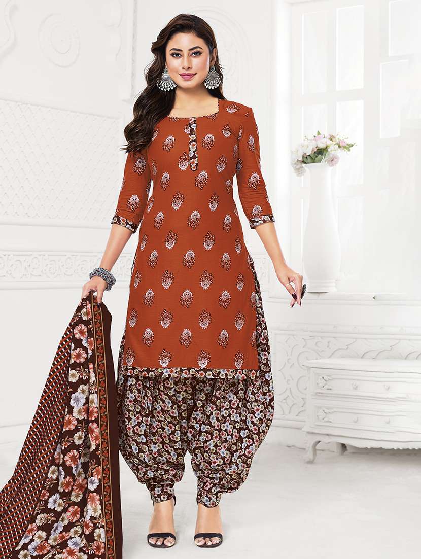 women printed unstitched suit set