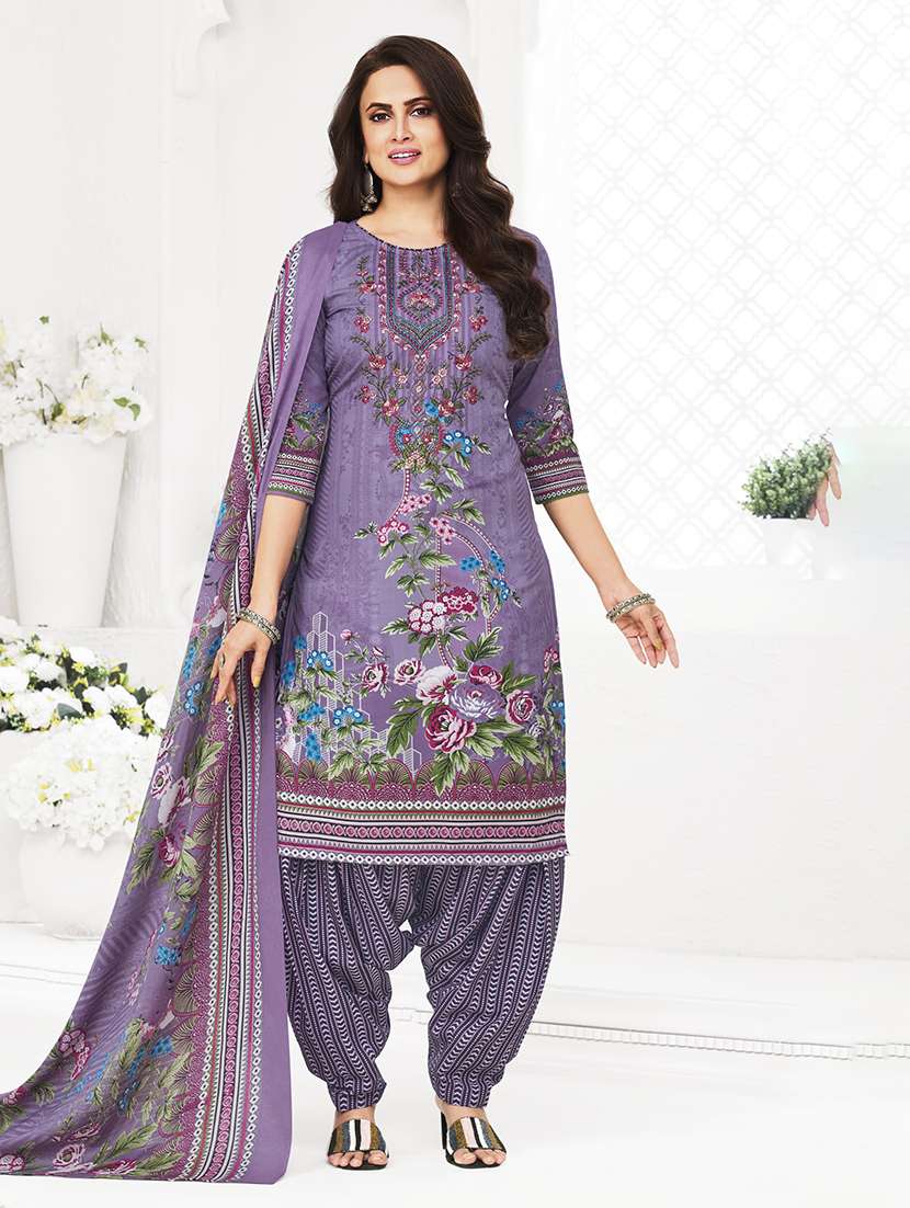 women printed unstitched suit set