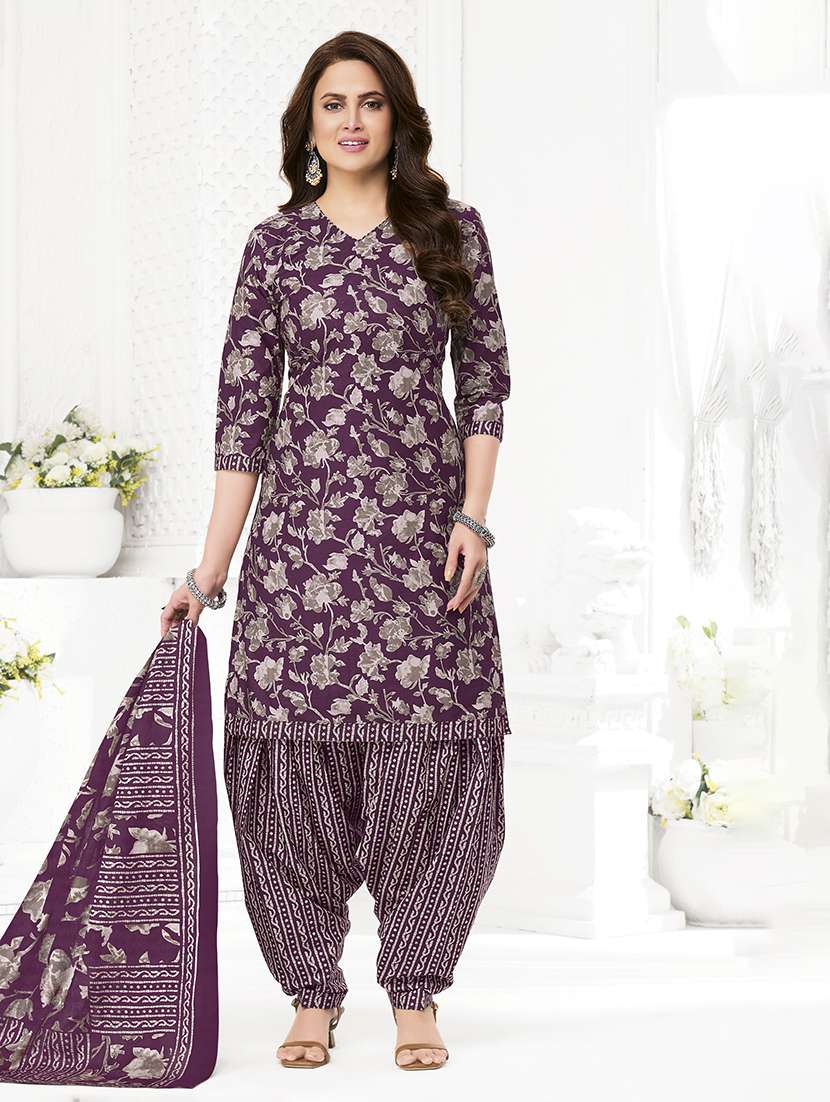 women printed unstitched suit set