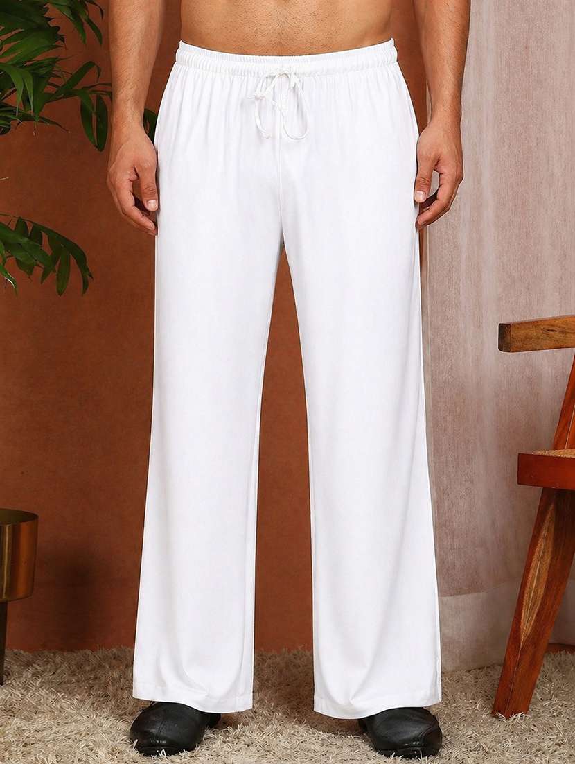 men solid mid rise relaxed fit pyjama