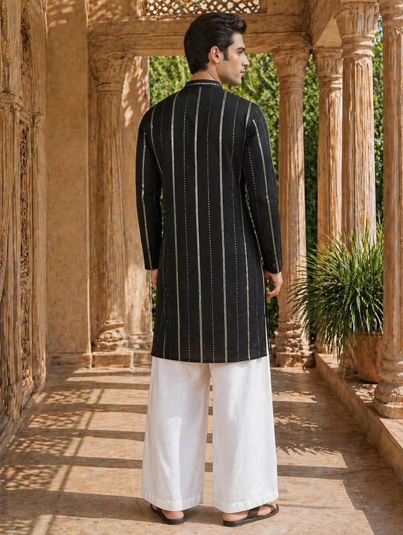 Men Embroidered Mandarin Neck Kurta Pyjama Set - 22522628 -  Standard Image - 3