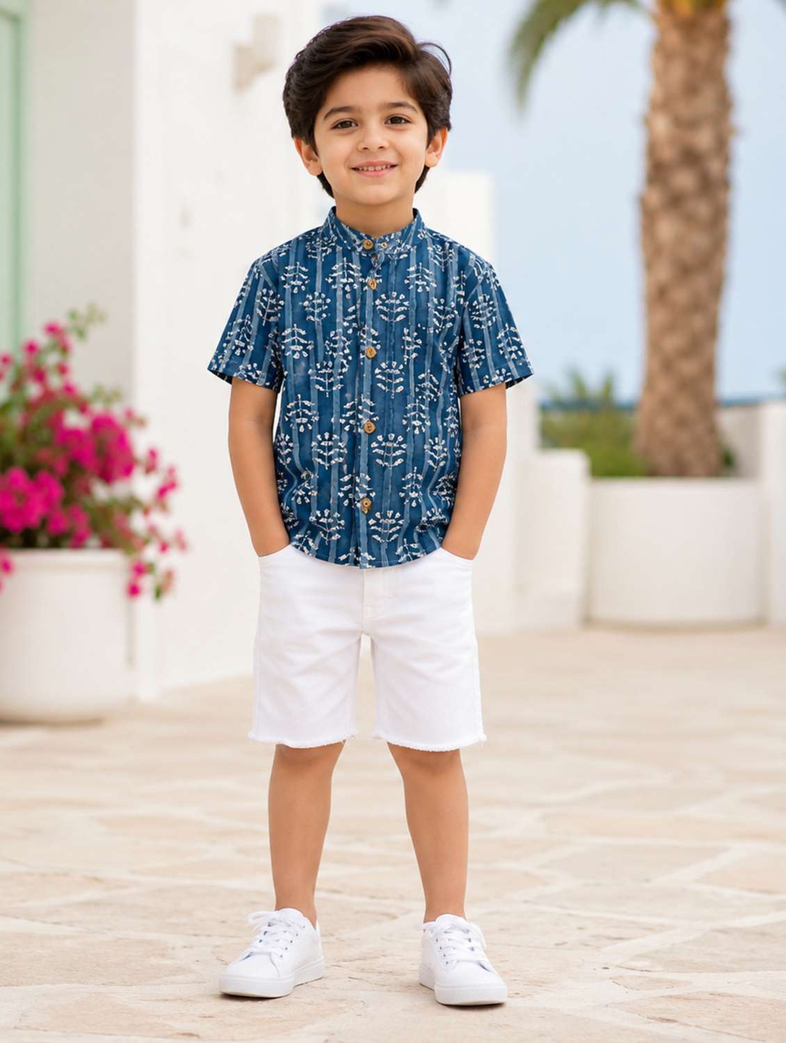boys printed short sleeves shirt