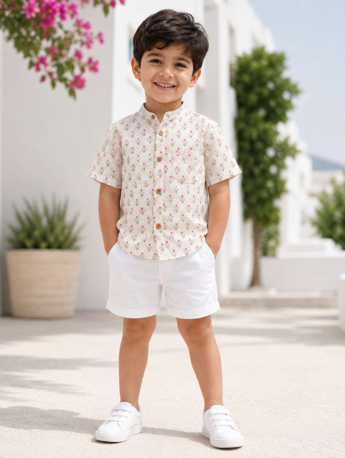 boys printed short sleeves shirt