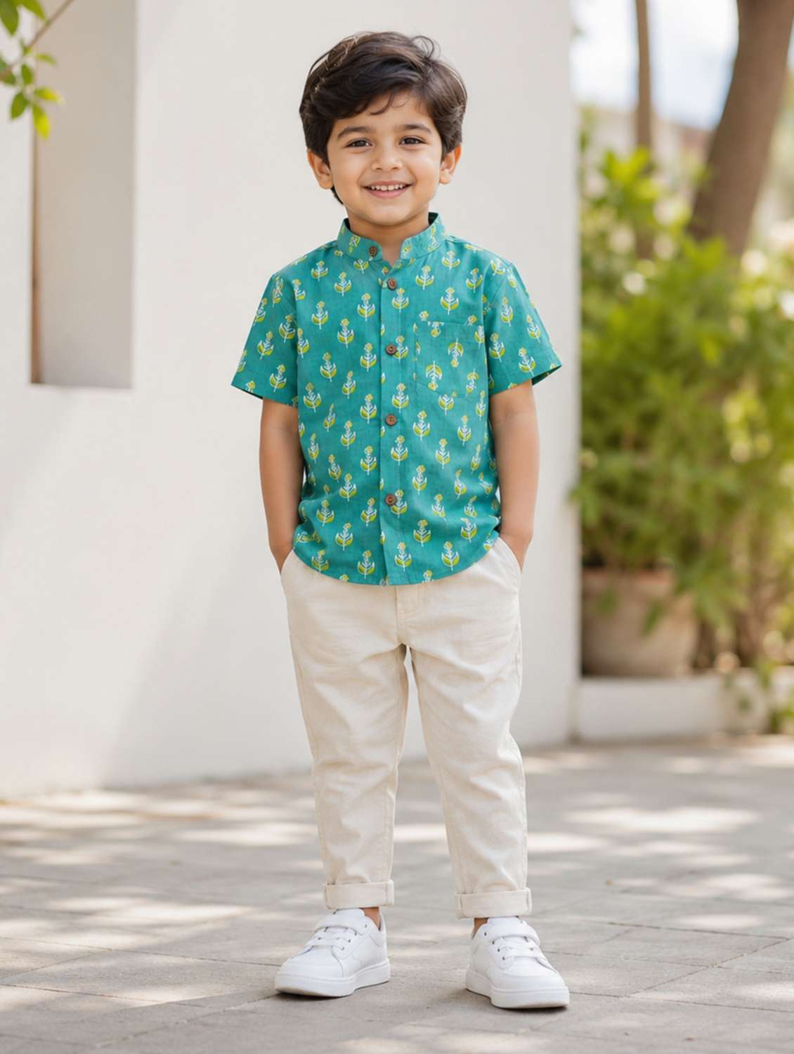 boys printed short sleeves shirt