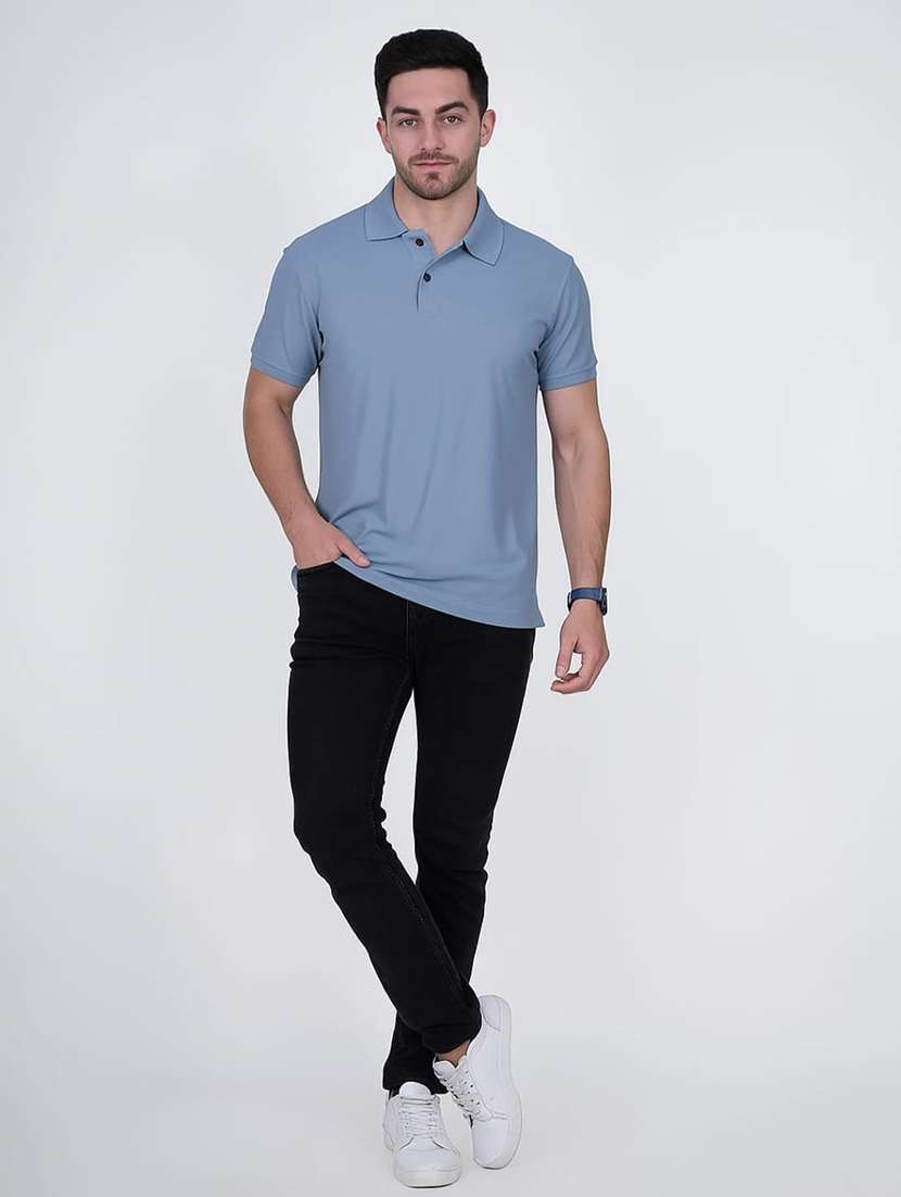 men solid short sleeves polo t-shirt - 22522700 -  Standard Image - 3