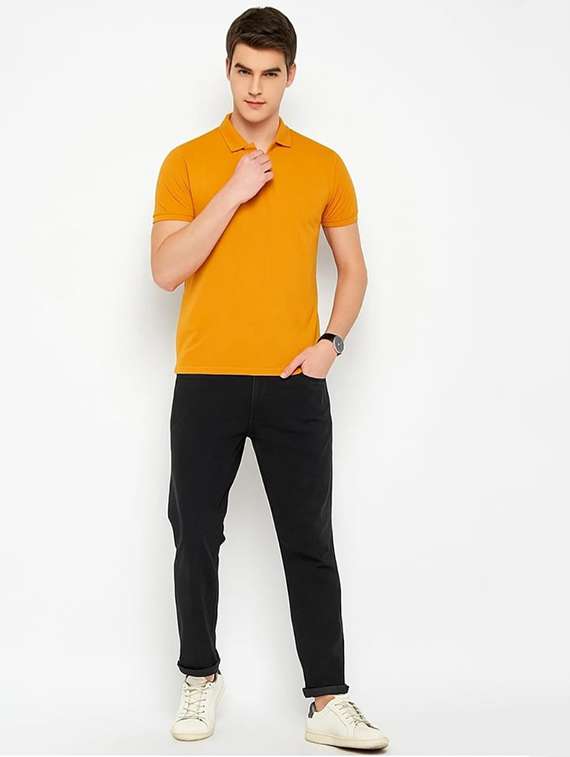 Men Solid Short Sleeves Polo T-shirt - 22522702 -  Standard Image - 3