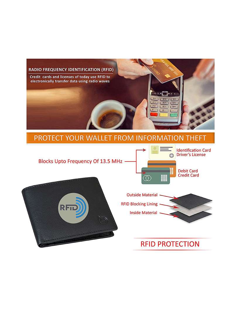 bagman black leather bi-fold wallet with snap closure and 4 card slots - 22522704 -  Standard Image - 5