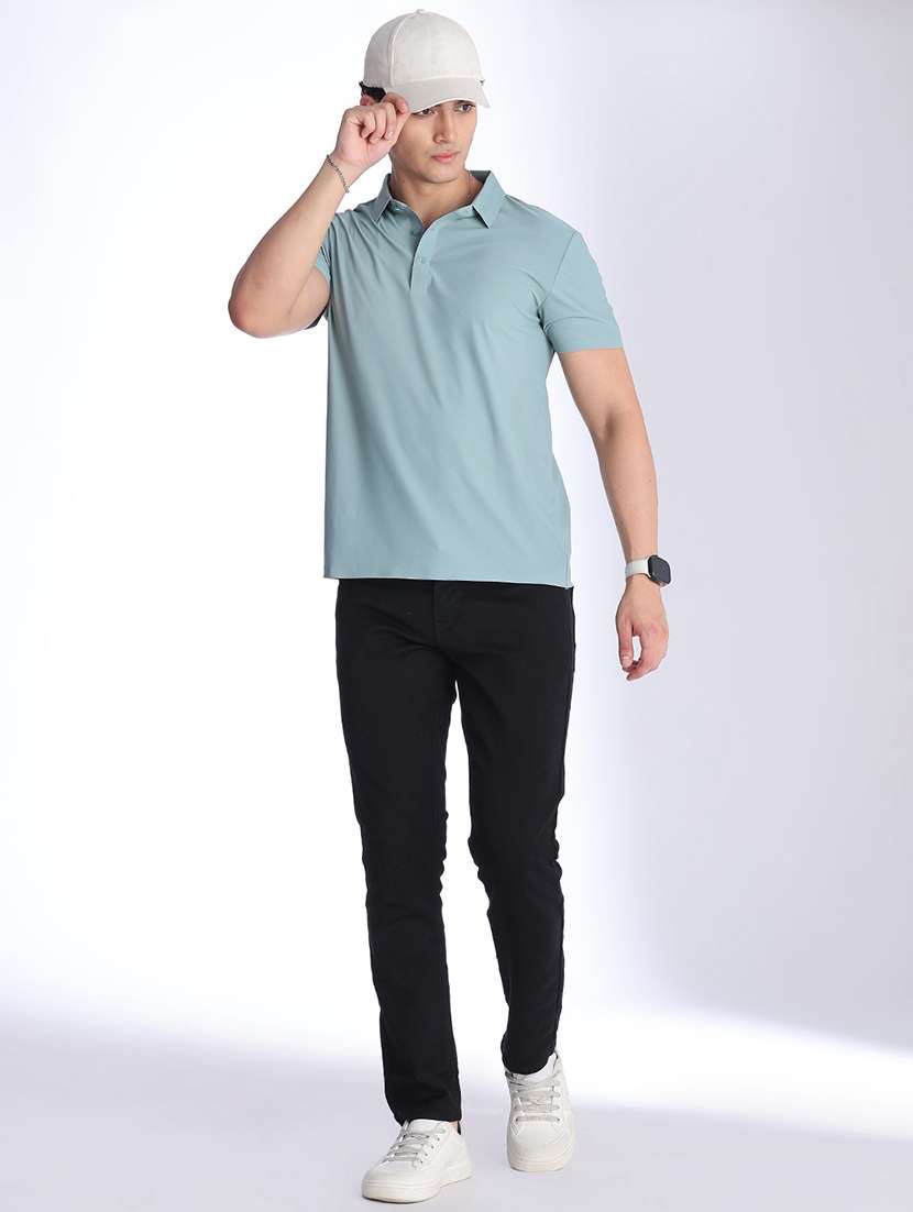 men solid short sleeve slim fit polo t-shirt - 22523198 -  Standard Image - 5