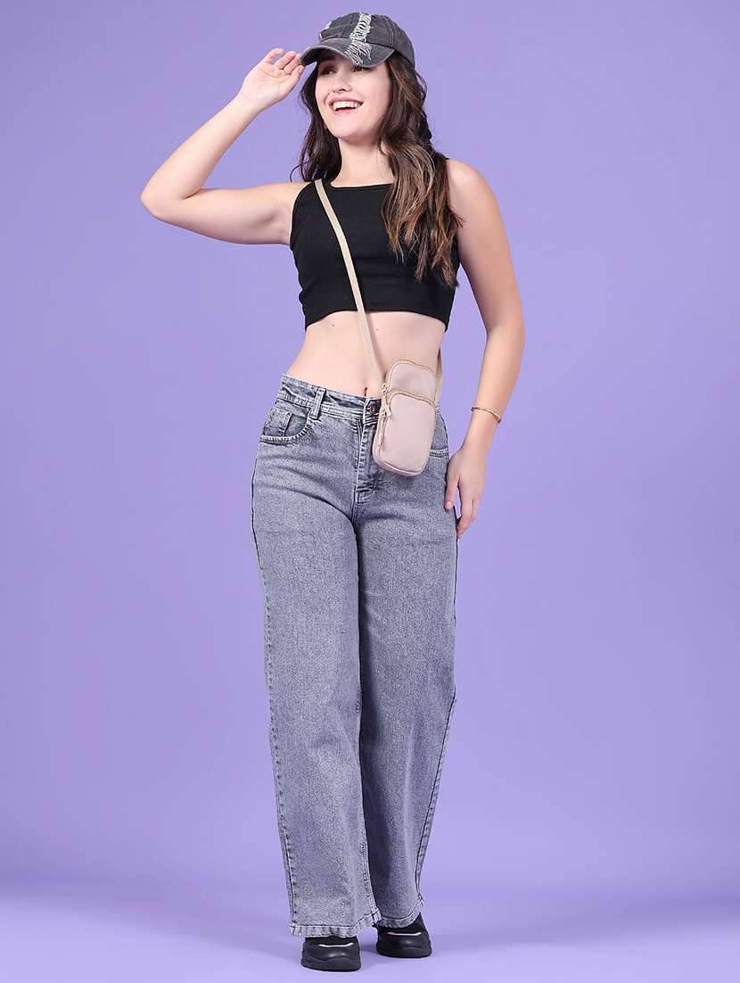 women washed high rise straight jeans - 22523306 -  Standard Image - 5