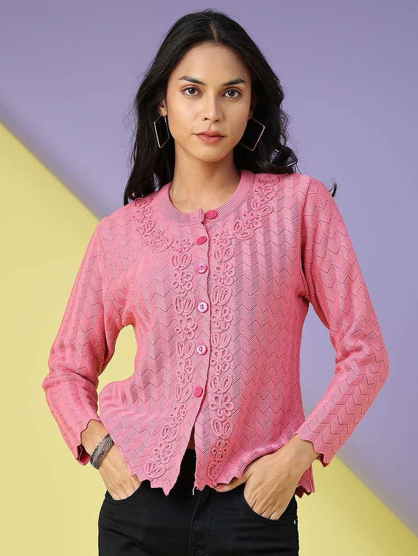 pink cotton cardigan
