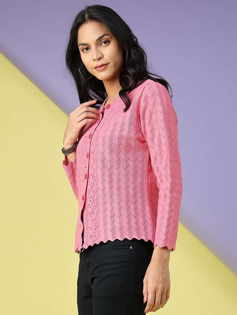 Pink Cotton Cardigan - 22523906 -  Standard Image - 3