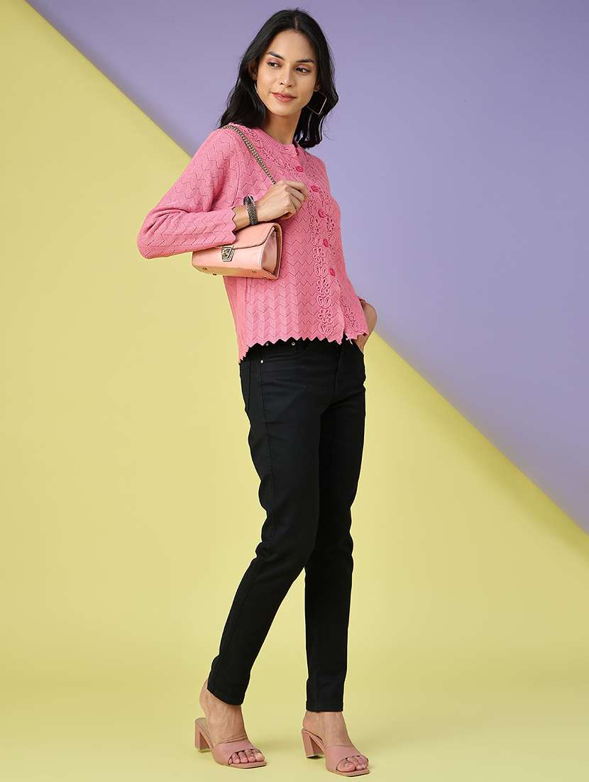 Pink Cotton Cardigan - 22523906 -  Standard Image - 5