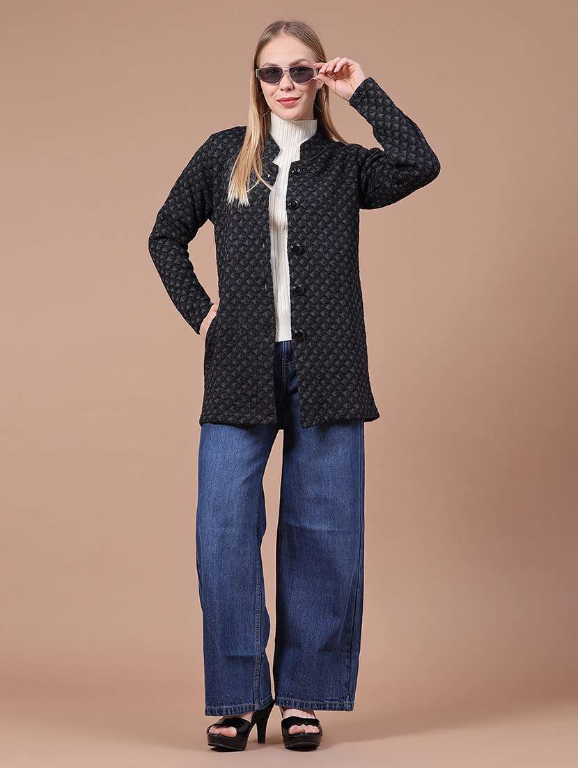 Women Self Design Long Sleeves Regular Fit Coat - 22523907 -  Standard Image - 5