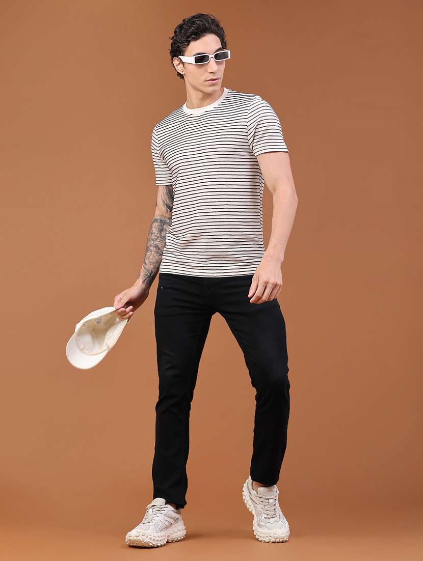 Men Striped Short Sleeve Slim Fit T-shirt - 22524008 -  Standard Image - 5