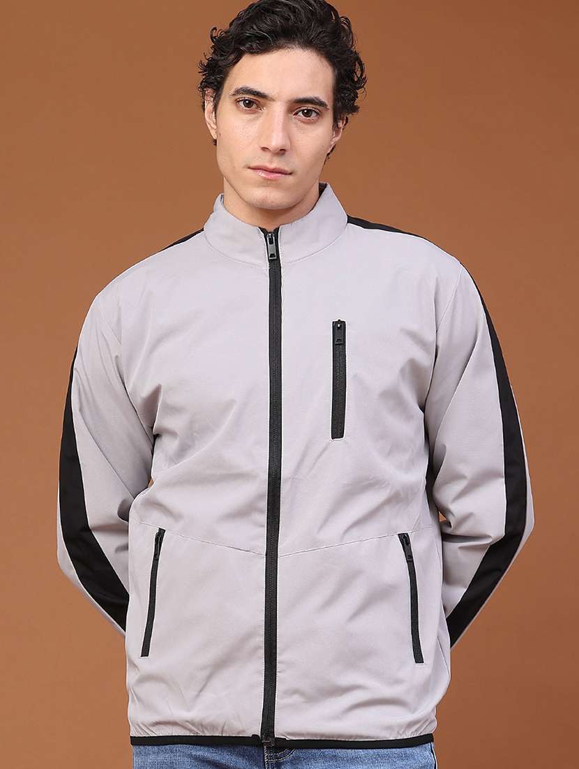 men taped long sleeve bomber jacket 