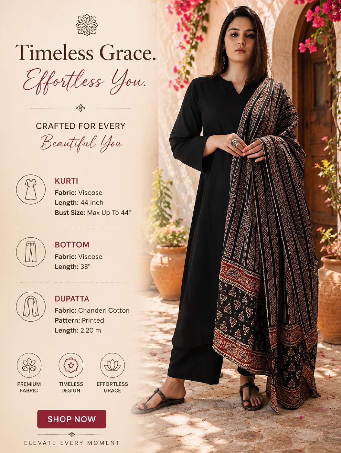 women solid long sleeves kurta and palazzo set with dupatta - 22524307 -  Standard Image - 5