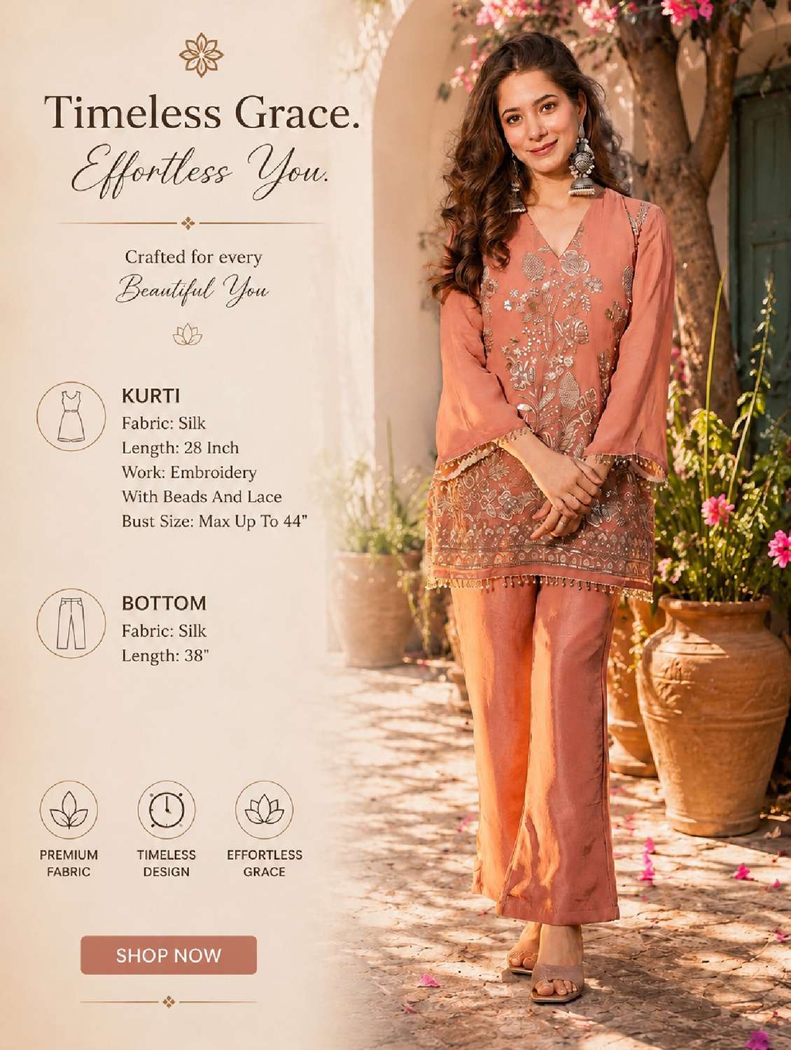 women embroidered three quarter sleeves kurta and pant set  - 22524313 -  Standard Image - 5