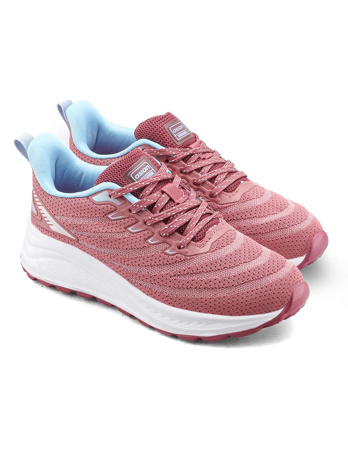 women textured lace up sports shoes