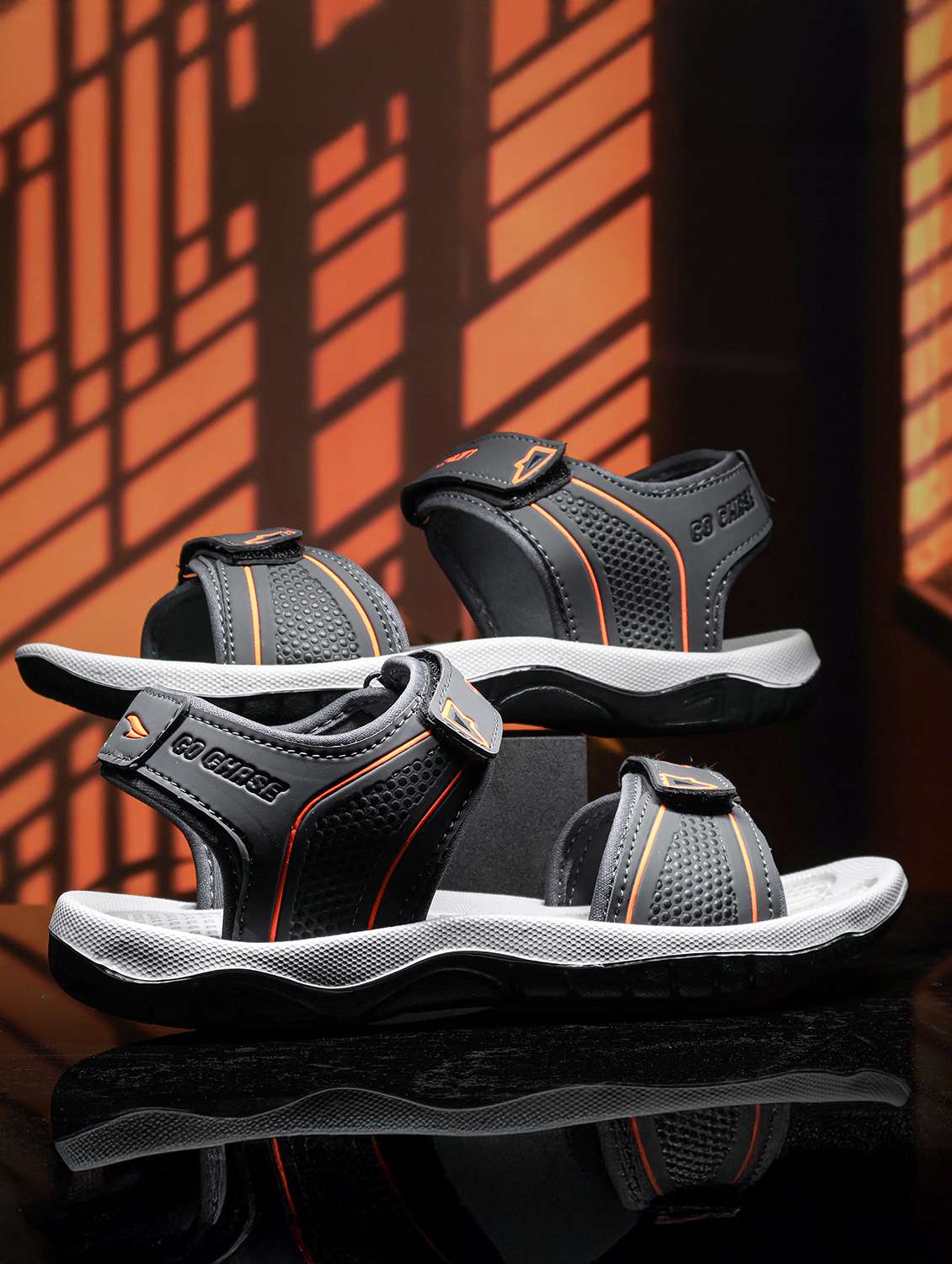 men grey back strap floater