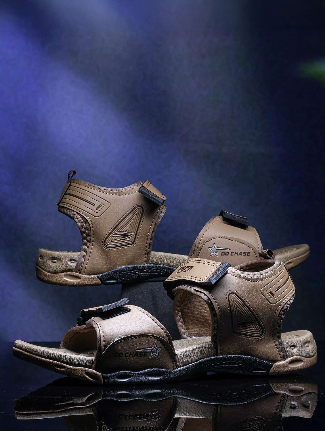 men brown back strap floater