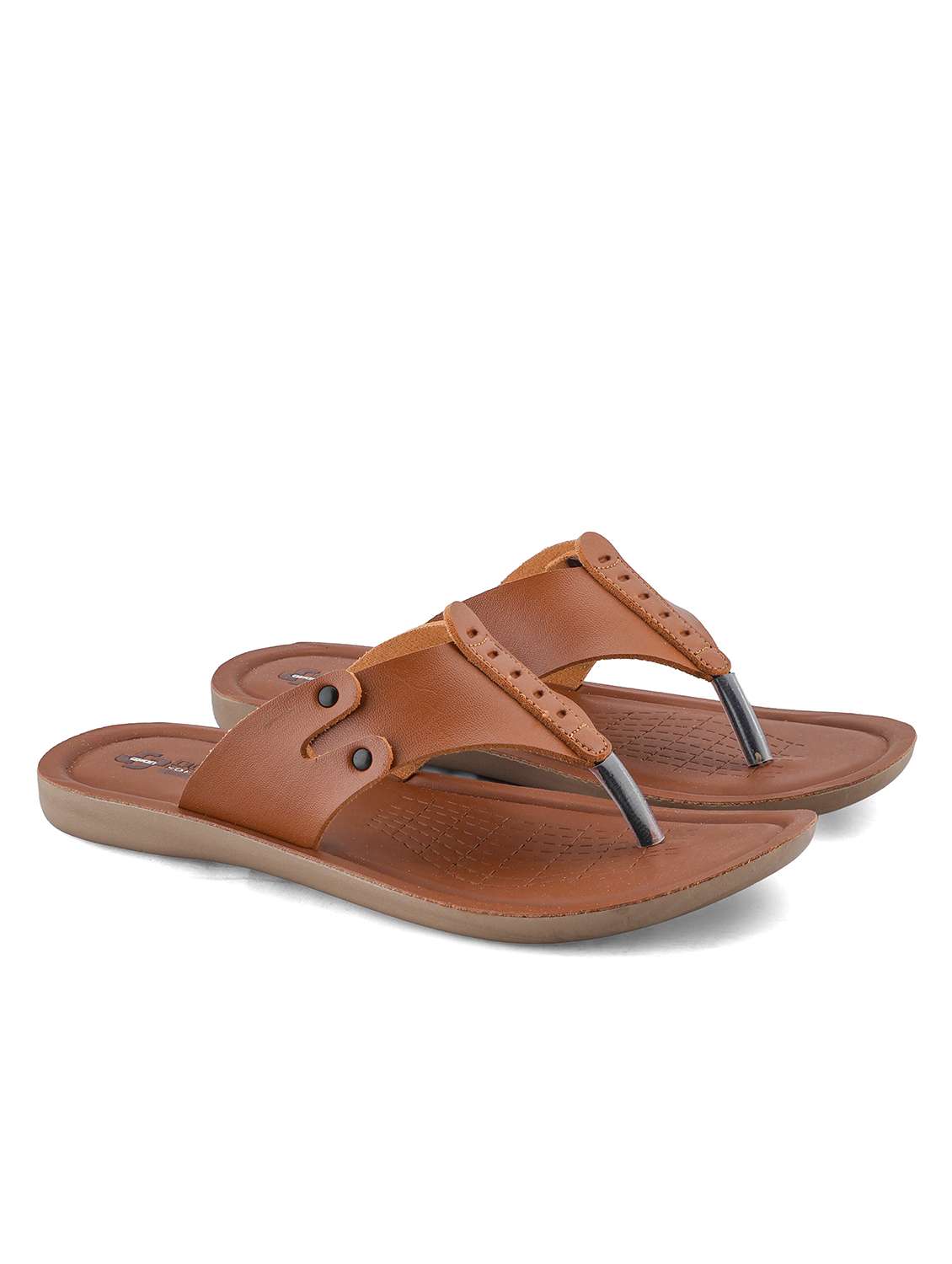 men tan toe seperator slipper