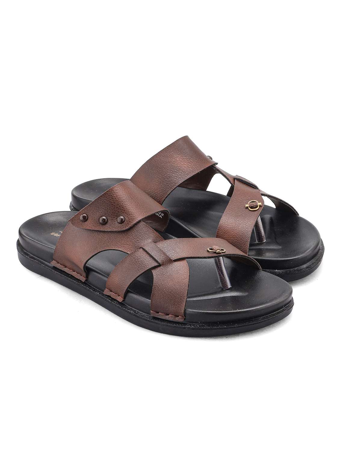 men brown slip on slipper