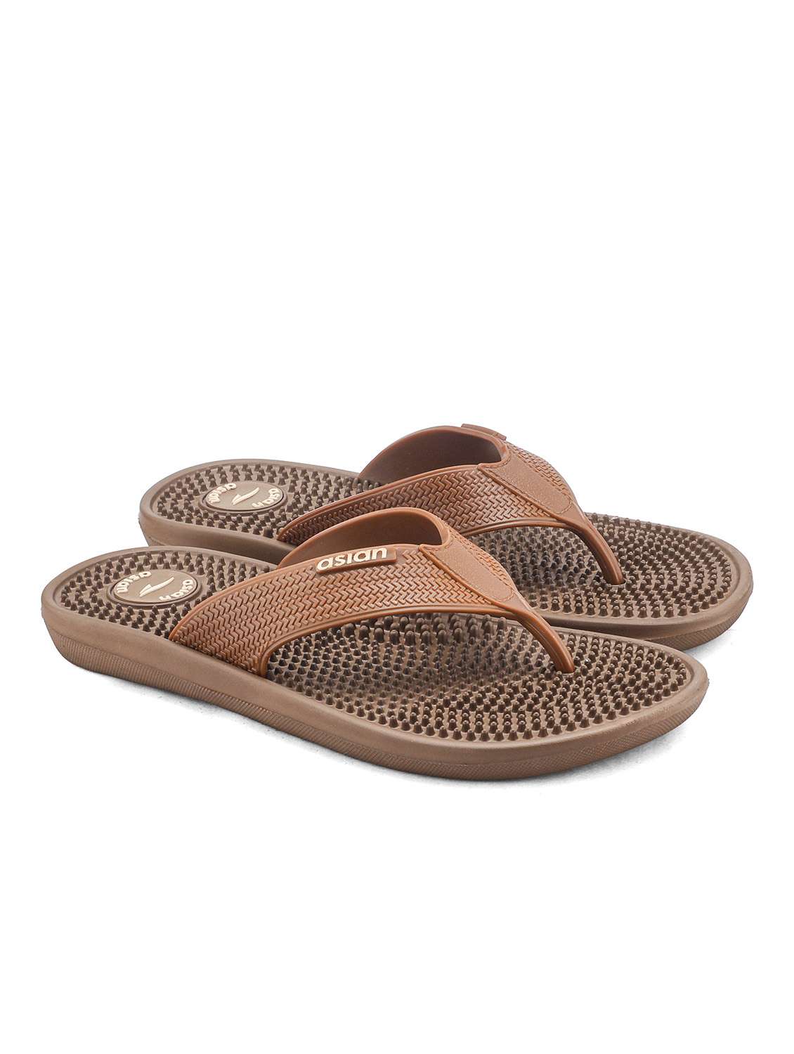 men brown toe separator flip flop