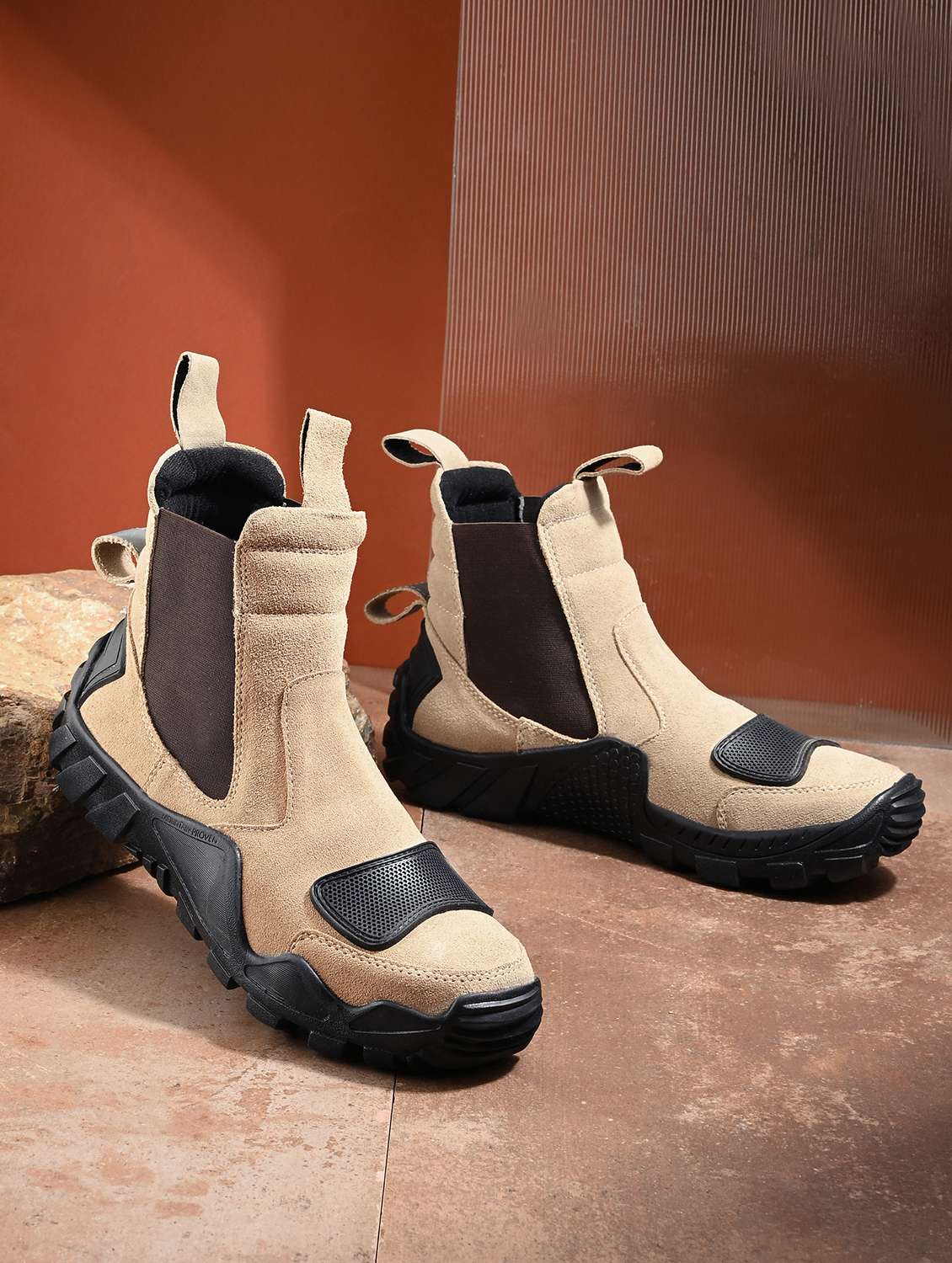 men beige hiking boots boot