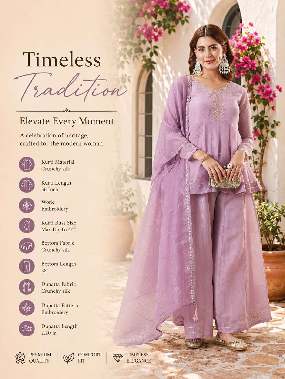women embroidered long sleeve kurta palazzo with dupatta set - 22524464 -  Standard Image - 5