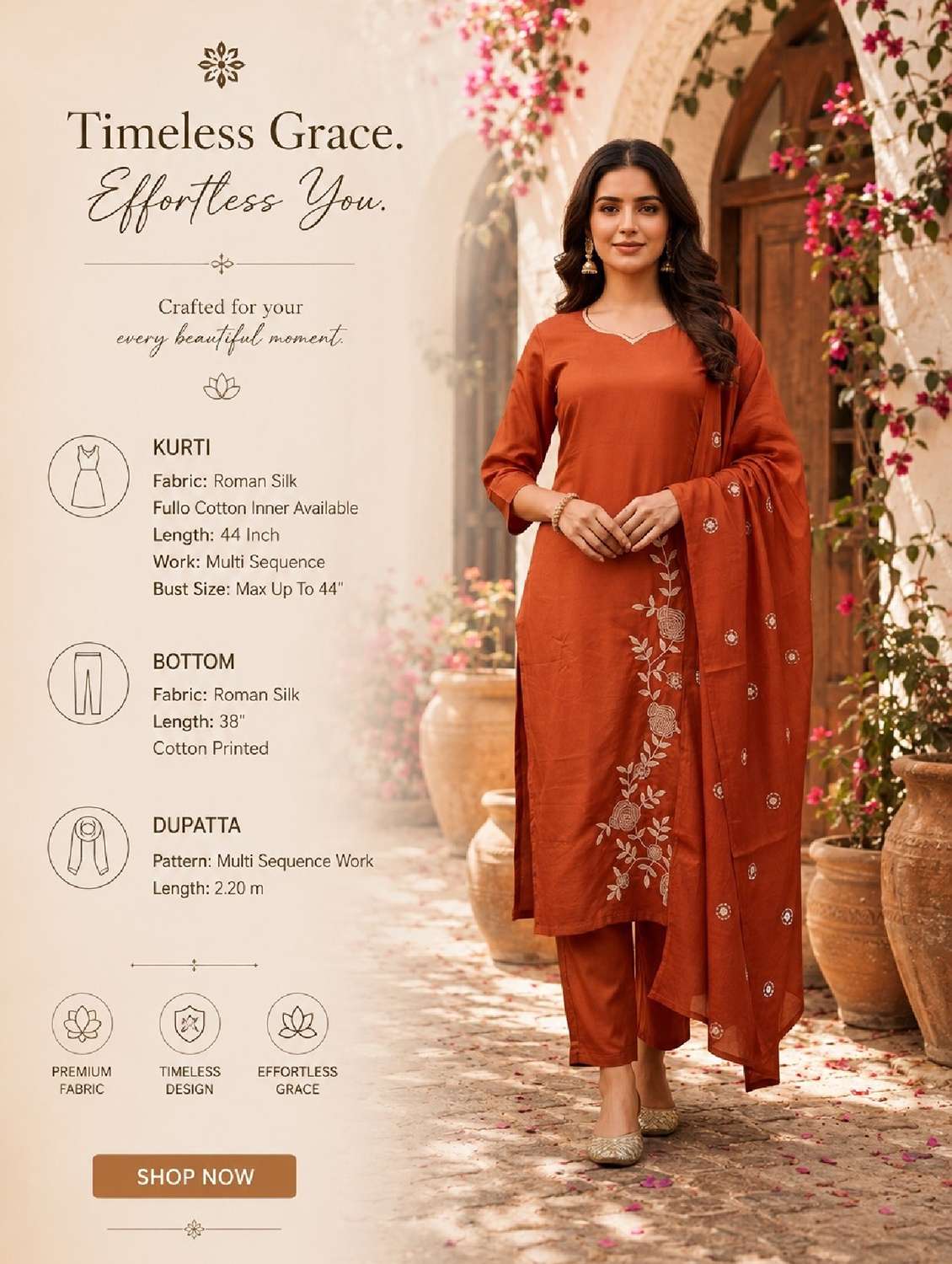 women embroidered three quarter sleeve kurta pant with dupatta set - 22524472 -  Standard Image - 5