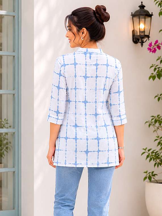 women printed three quarter sleeve straight kurti - 22524531 -  Standard Image - 3