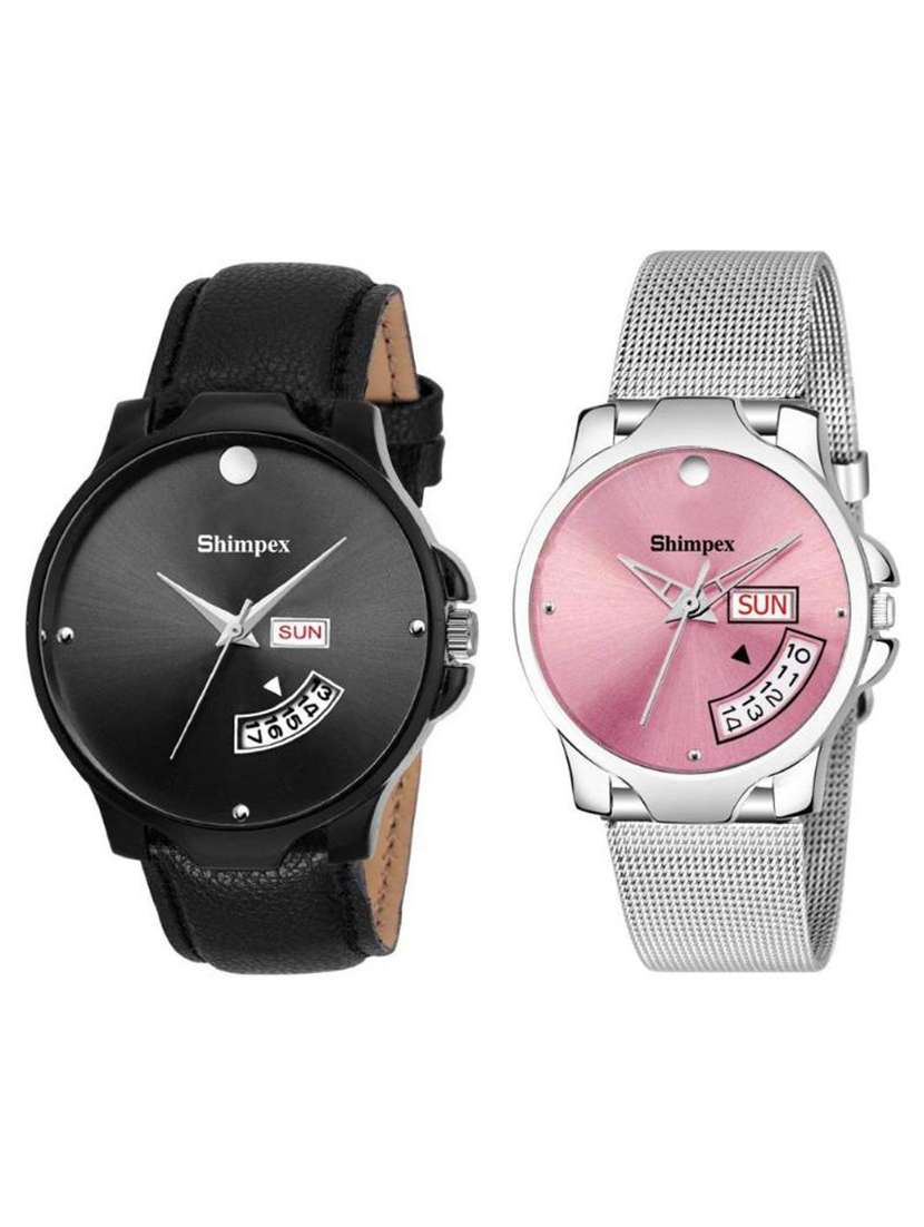 classic edge analog watch for couple