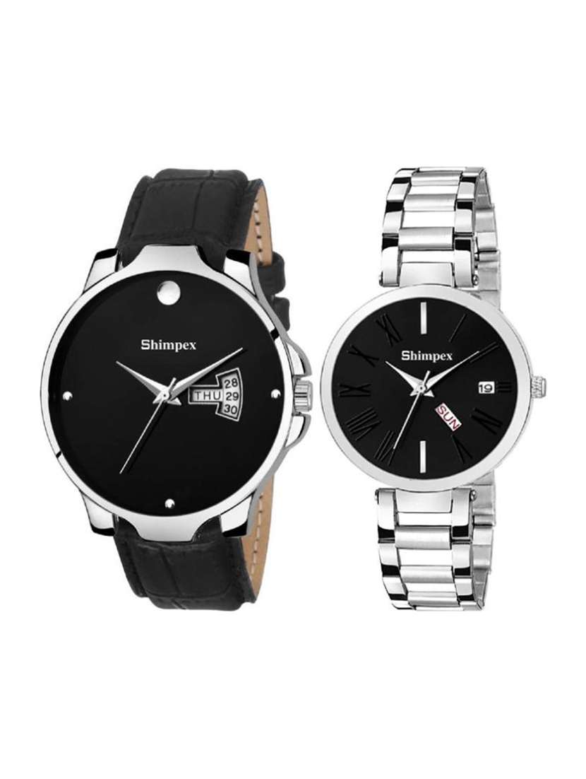 classic edge analog watch for couple