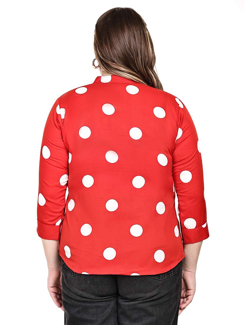 women printed mandarin neck regular top - 22526608 -  Standard Image - 3