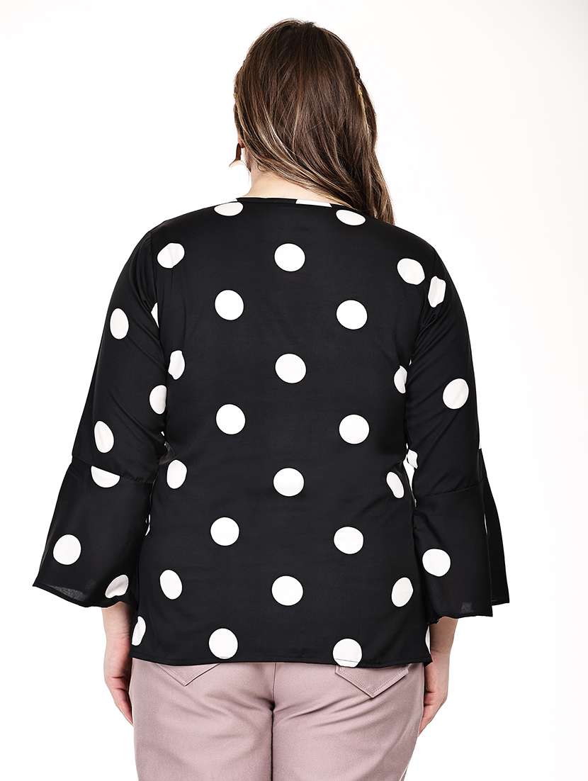 women printed v neck ruffle top - 22526610 -  Standard Image - 3