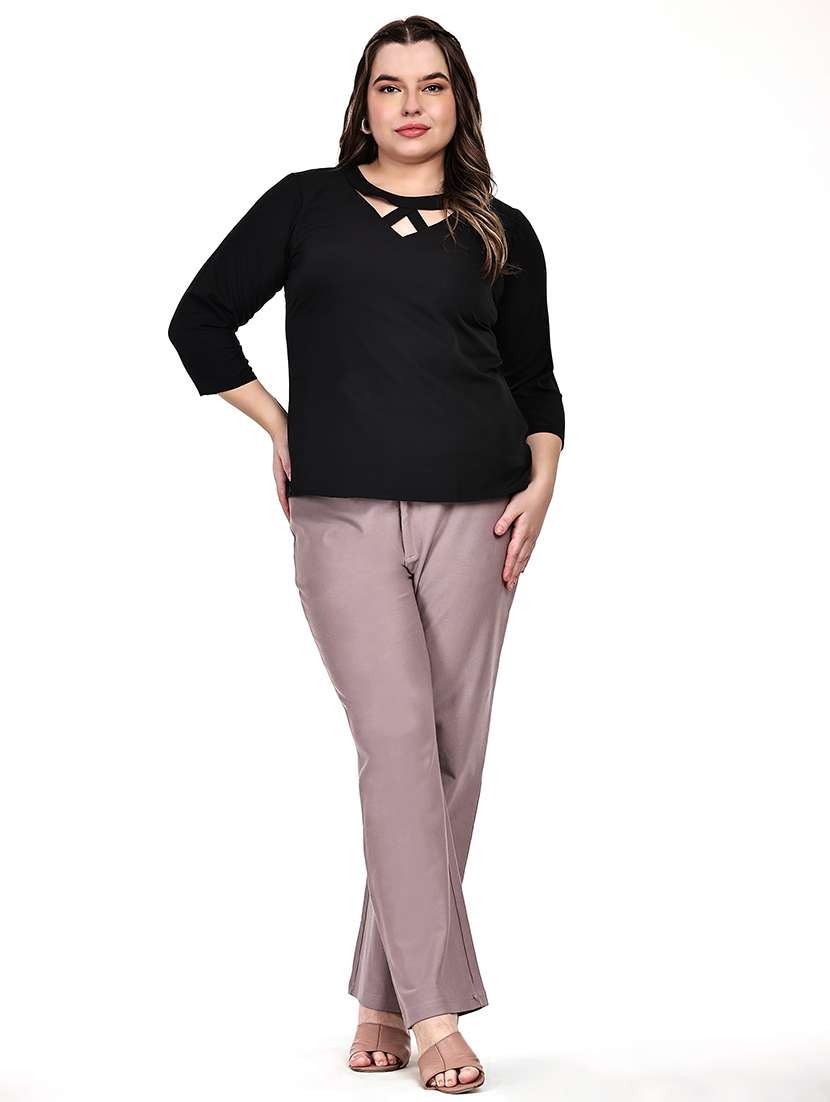 women solid round neck regular top - 22526617 -  Standard Image - 3